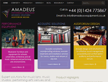 Tablet Screenshot of amadeus-equipment.co.uk